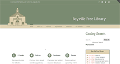 Desktop Screenshot of bayvillefreelibrary.org